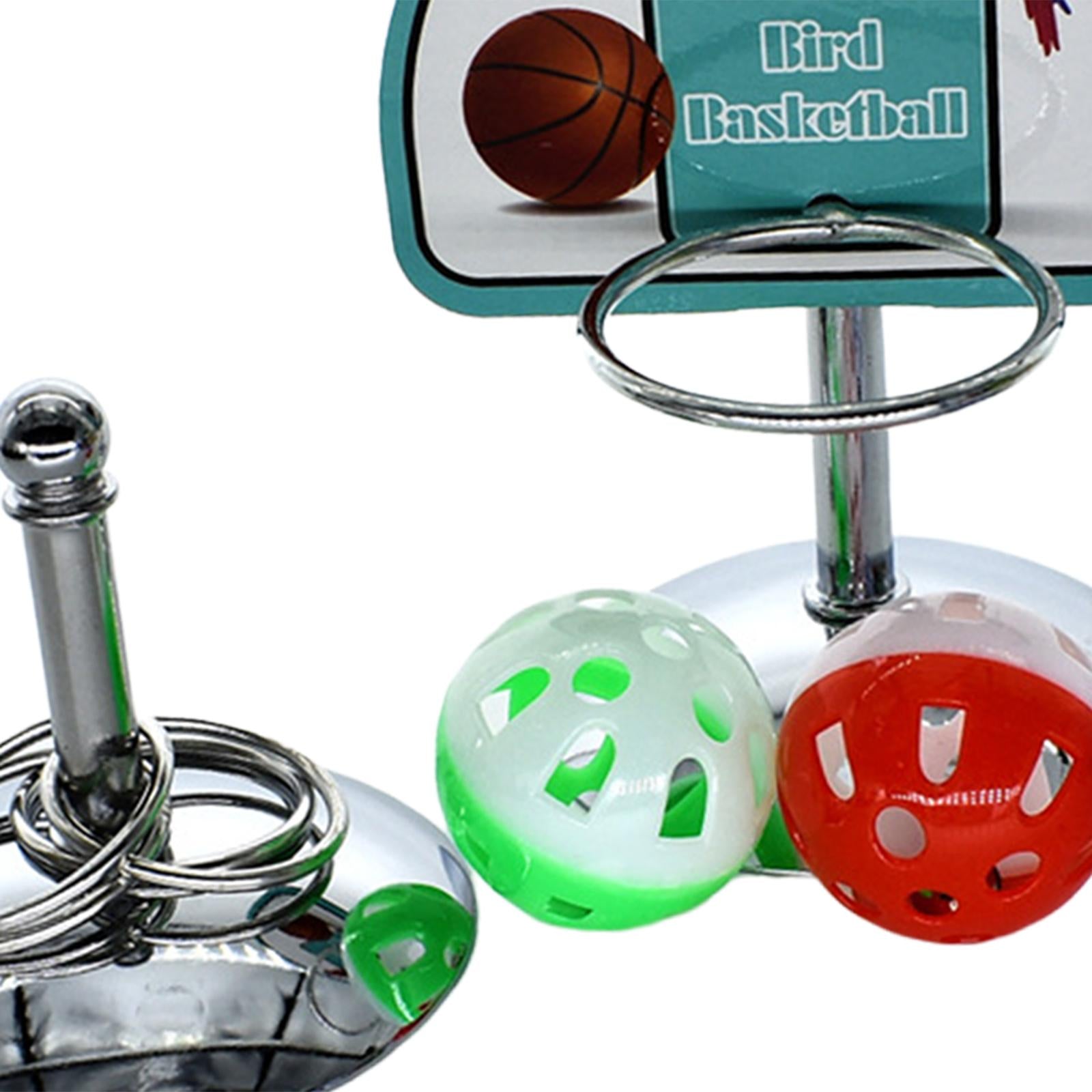 2Pcs/Set Parrot Toys Basketball Hoop W/Balls Rings Interactive Training Parakeet Lovebird Cockatiels Tabletop