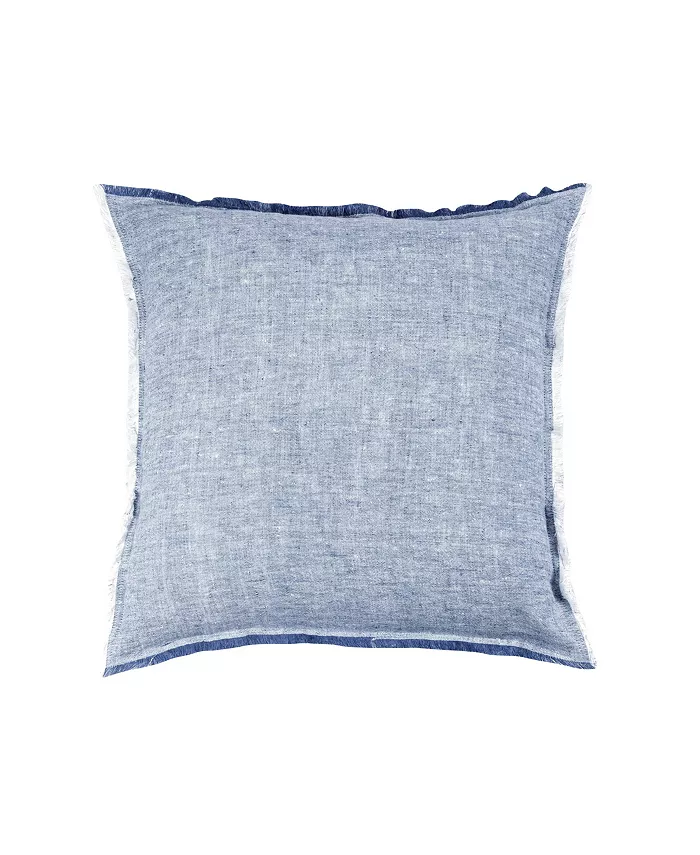 Anaya Home Chambray Blue Linen Down Alternative Throw Pillow