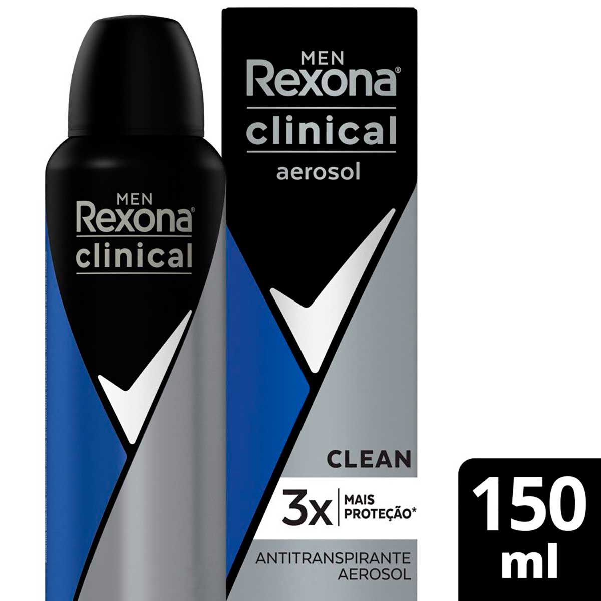 Antitranspirante Aerosol Rexona Clinical Clean 150ml