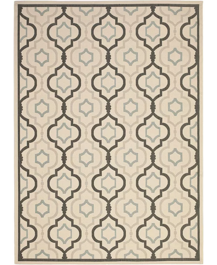 Safavieh Courtyard Beige and Black 8' x 11' Outdoor Area Rug