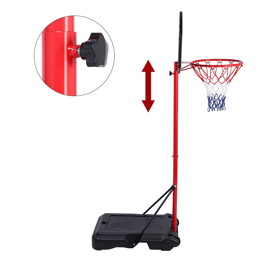 Dodensha Portable Removable Basketball Stand Kids Junior Height-Adjustable Hoop Stand with Wheels for Child，Black