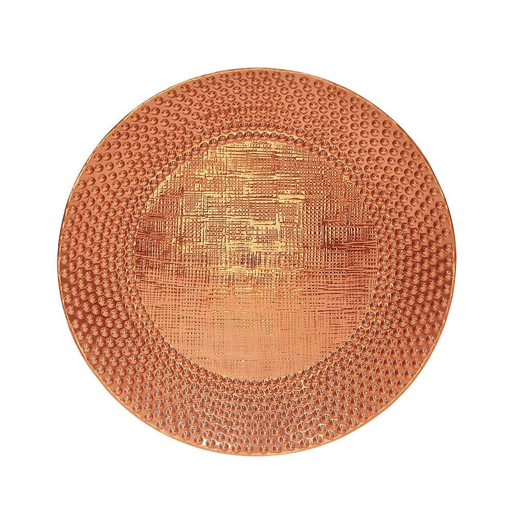 Achla Designs 24 in. Dia Copper Classic II Hammered Texture Birdbath with Wide Rim CBB-02