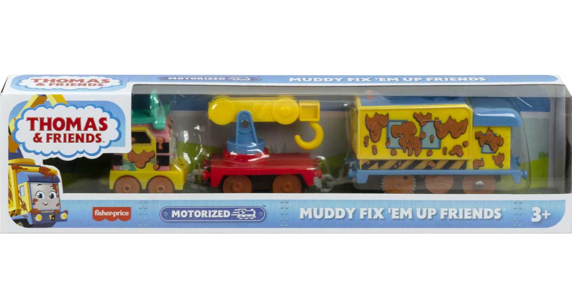 Thomas and Friends Muddy Fix 'em Up Friends Motorized Vehicle Set for Preschool Pretend Play