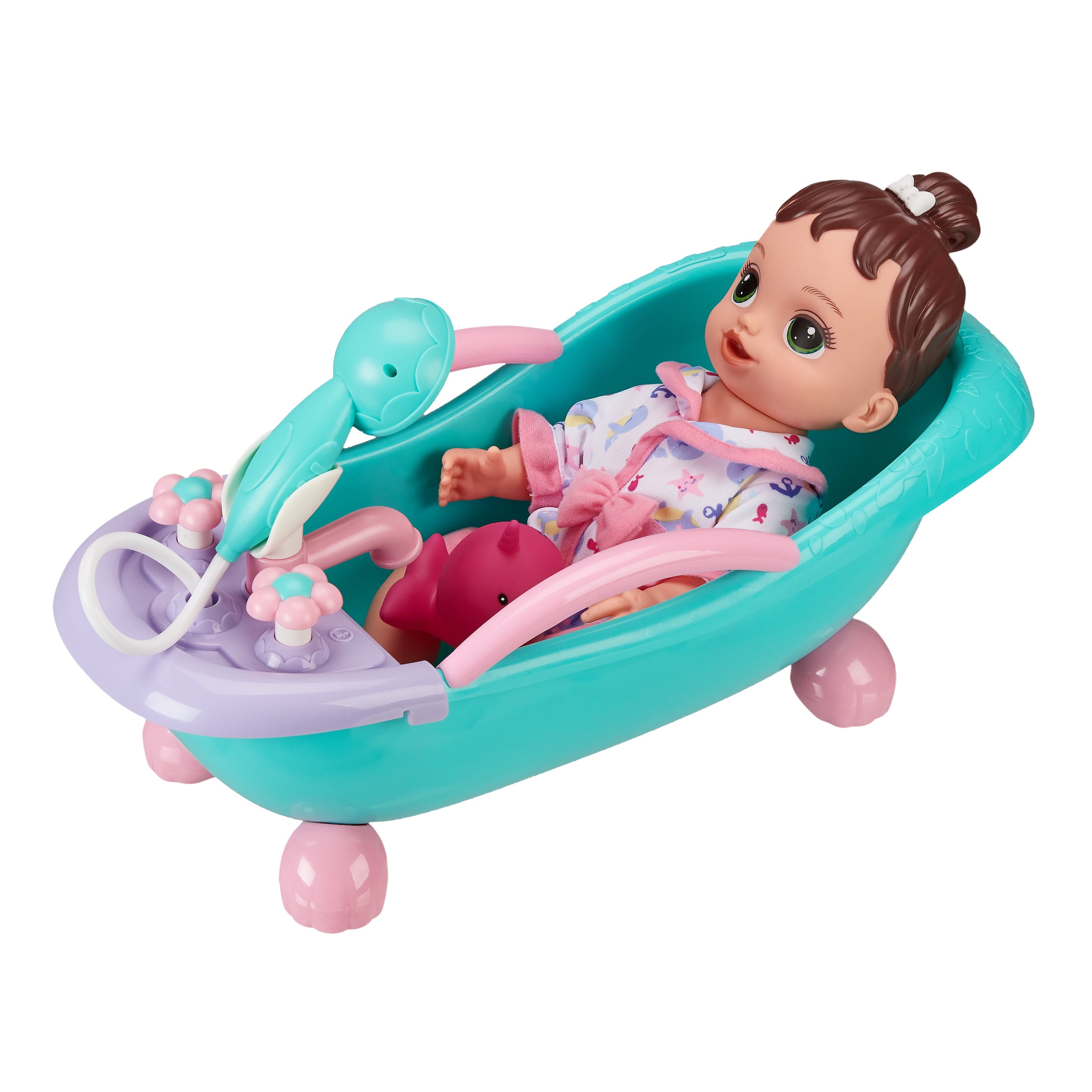 My Sweet Love Soft Baby Doll and Motorized Bathtub Set, 3 Pieces