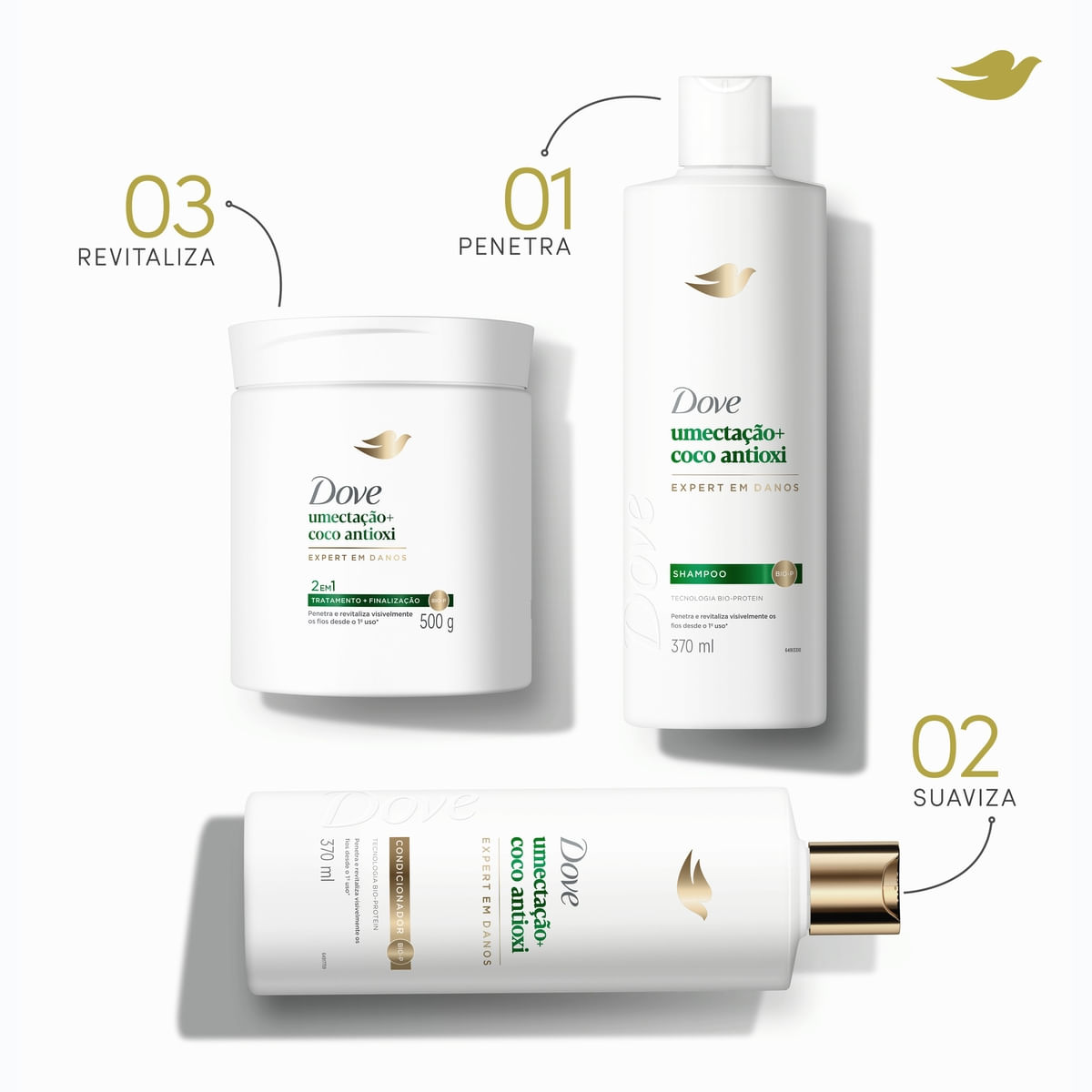 Dove Mascara Capilar 2 em 1 Umectacao + Coco Antioxi 500g