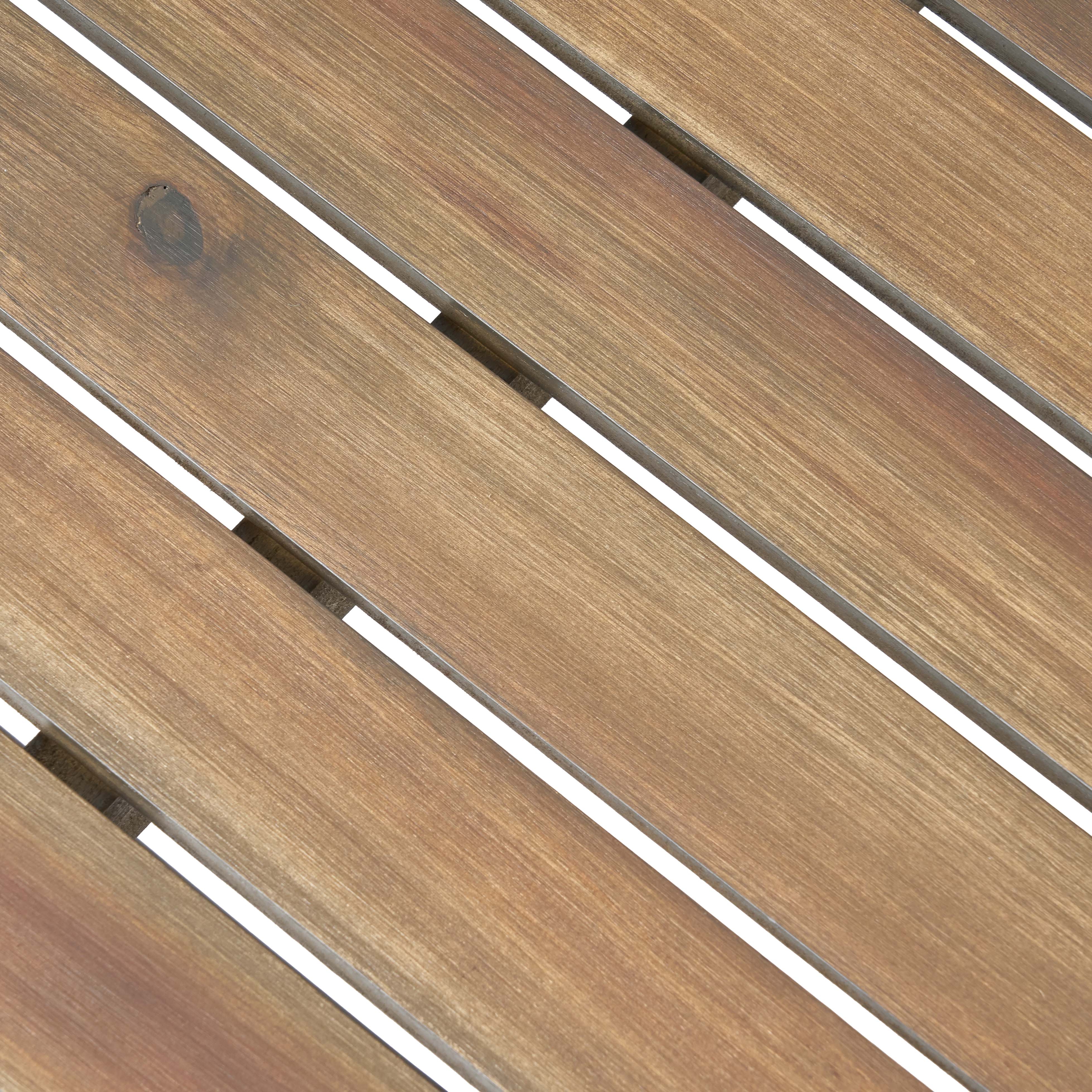 Jennifer Outdoor Acacia Wood 6 Seater Chat Set with Side Table and Coffee Table