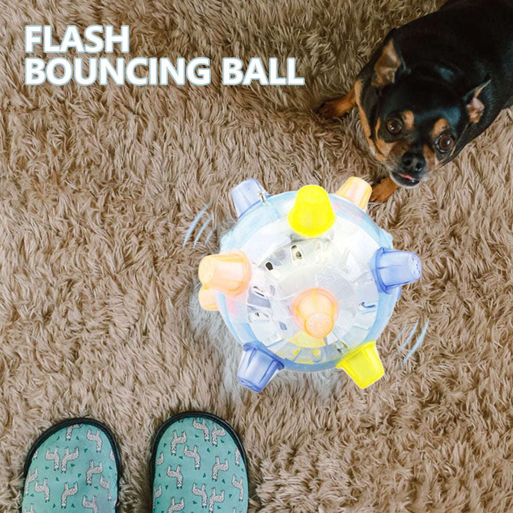 HOTBEST Flash Jumping Ball Creatie Dog Bouncing Ball Jumping ibrating Ball Flashing Jumping Pet Ball With Colorful LED Lights And Music