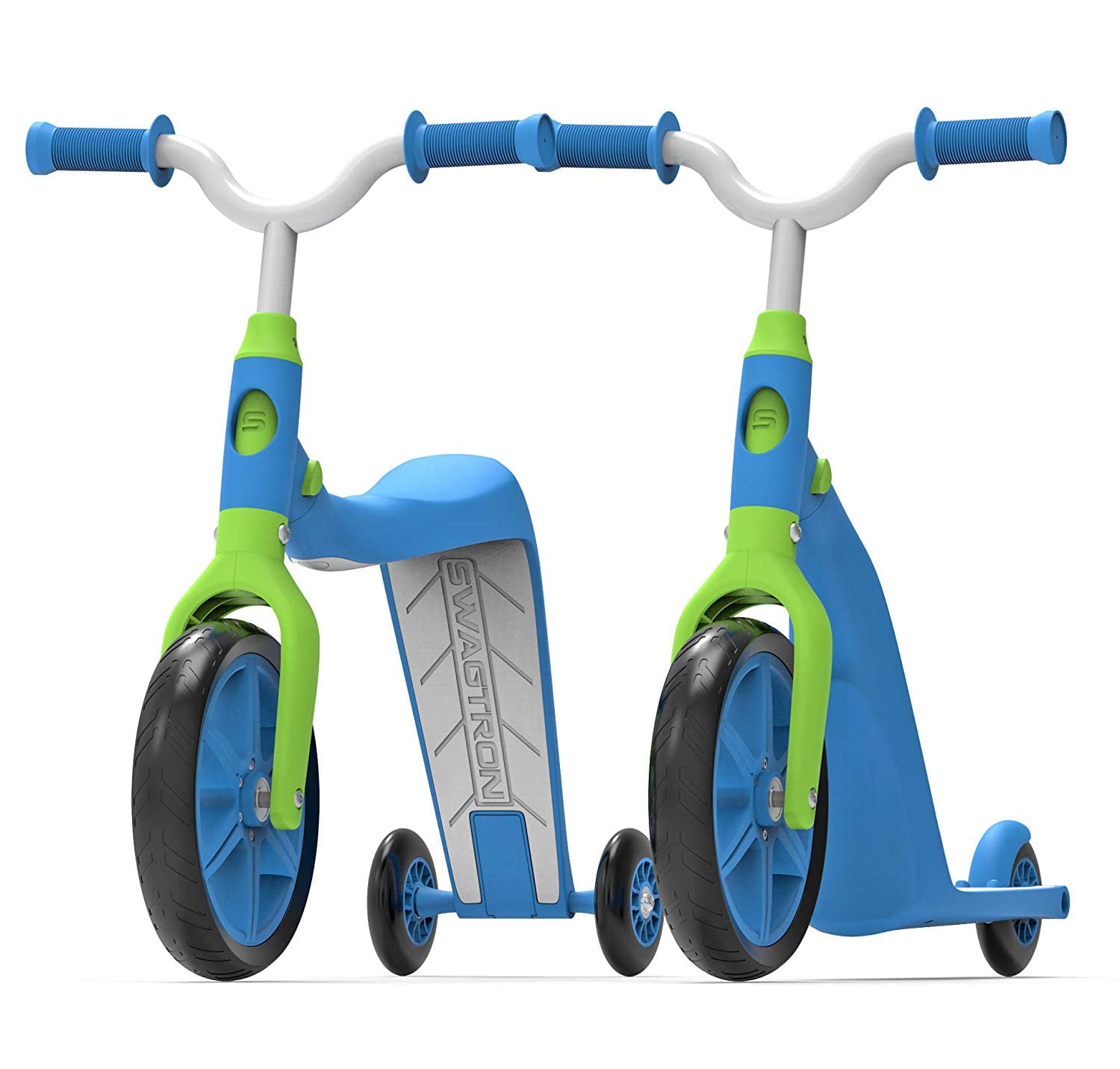Swagtron K6 Convertible 4-in-1 Toddler Scooter and Balance Bike， Blue