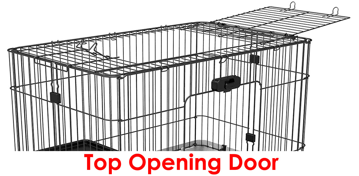 Large 2-Level Indoor Small Animal Pet Cage for Guinea Pig Ferret Chinchilla Cat Playpen Rabbit Hutch with Solid Platform and Ramp， Leakproof Litter Tray， 2 Large Access Doors， Lockable Casters