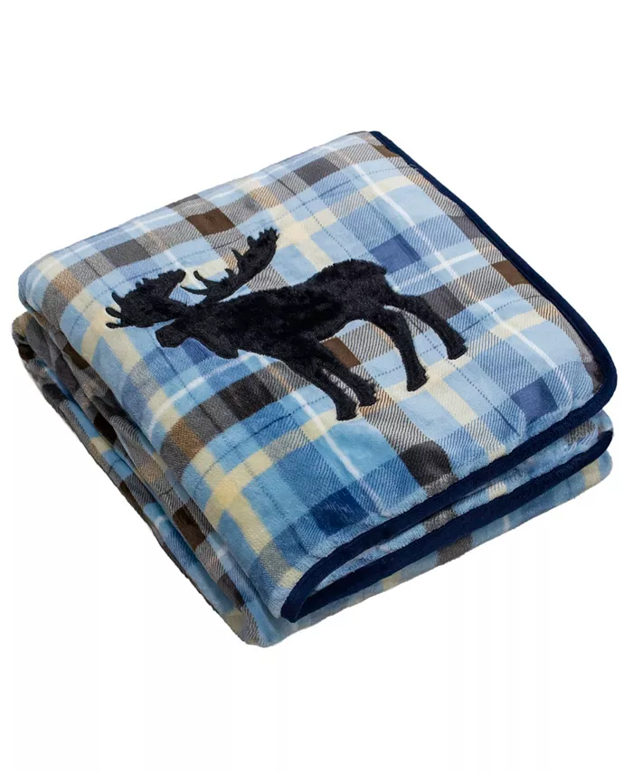 randeacutejuve Reversible Velvet Sherpa 15lb Weighted Bed Buffalo Plaid Blanket， 48