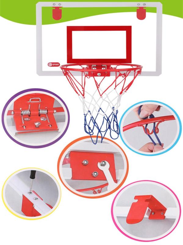Oalirro Mini Basketball Hoop for Door - 16 x 12 Inch Bedroom Basketball Hoop Indoors Set