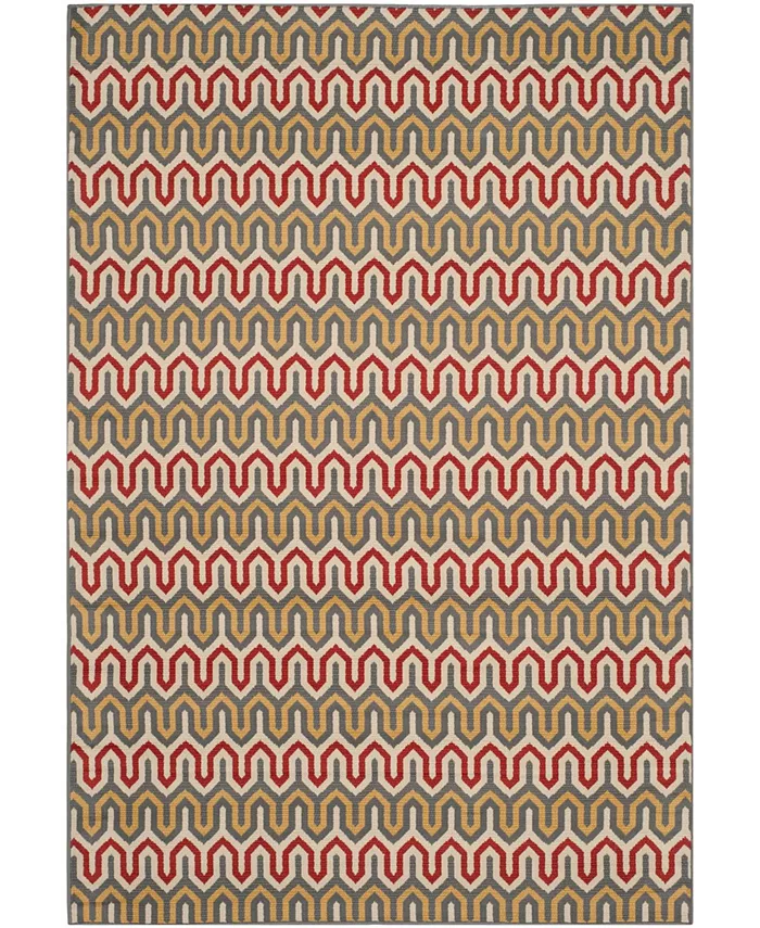 Safavieh Hampton Dark Gray and Rust 4' x 6' Outdoor Area Rug