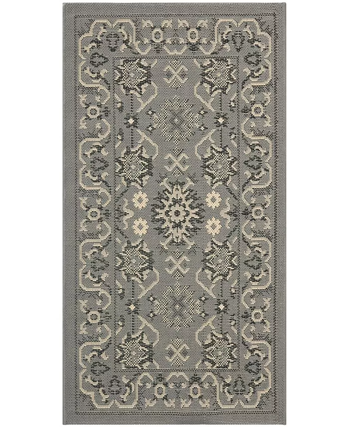 Safavieh Courtyard Gray and Cream 4' x 5'7