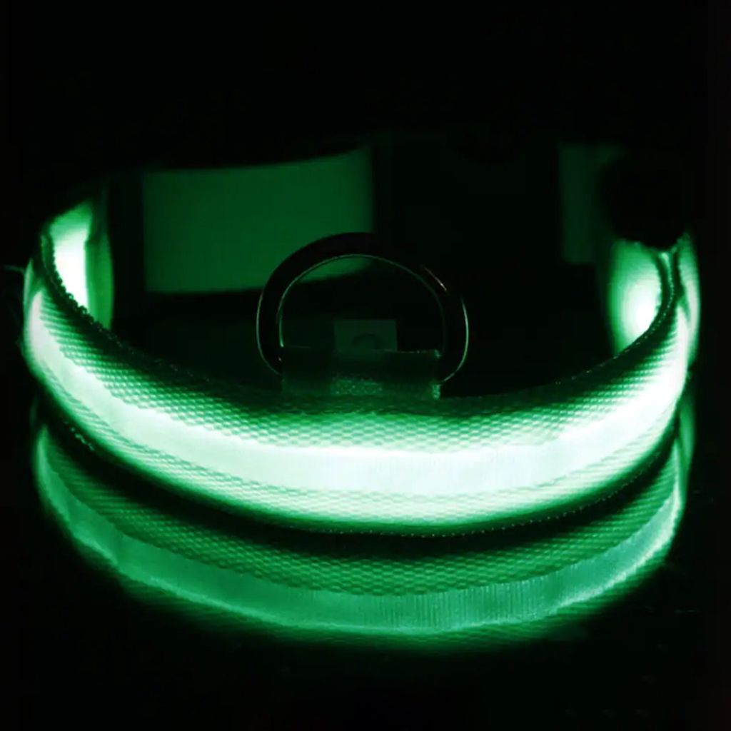BadPiggies LED Dog Collar Pet Collar Rechargeable USB Reflective Adjustable Safety Flashing Luminous Leashes Light Up Night For Small Medium Large Dogs