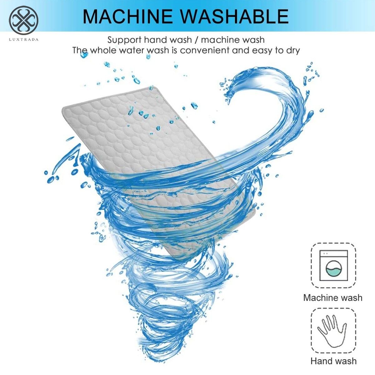 Luxtrada Pet Dog Self Cooling Mat Pad Ice Silk Mat Pet Cooling Non Sticking Blanket Keep Pets Summer Cool Comfort for Cats and Dogs Home (Gray，Size XL)