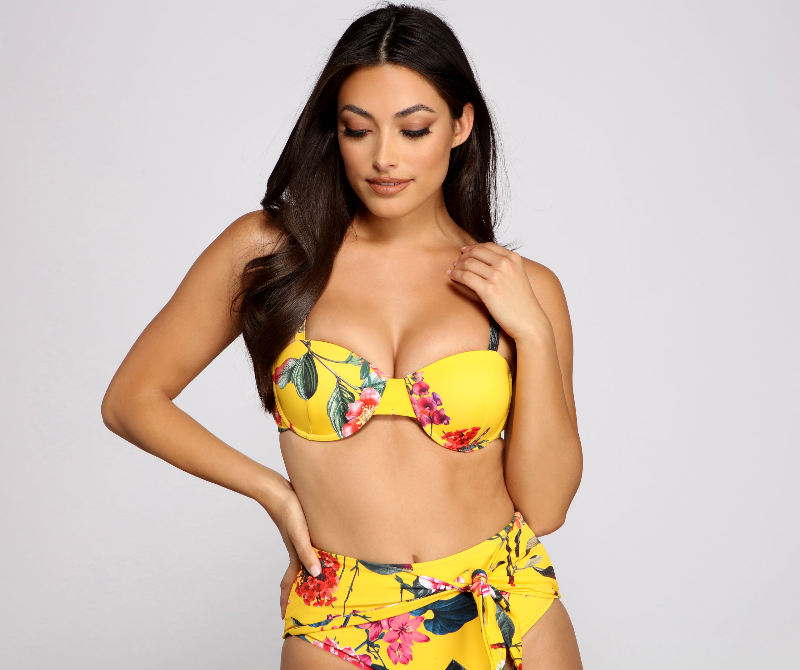Get Sprung Floral Bikini Top