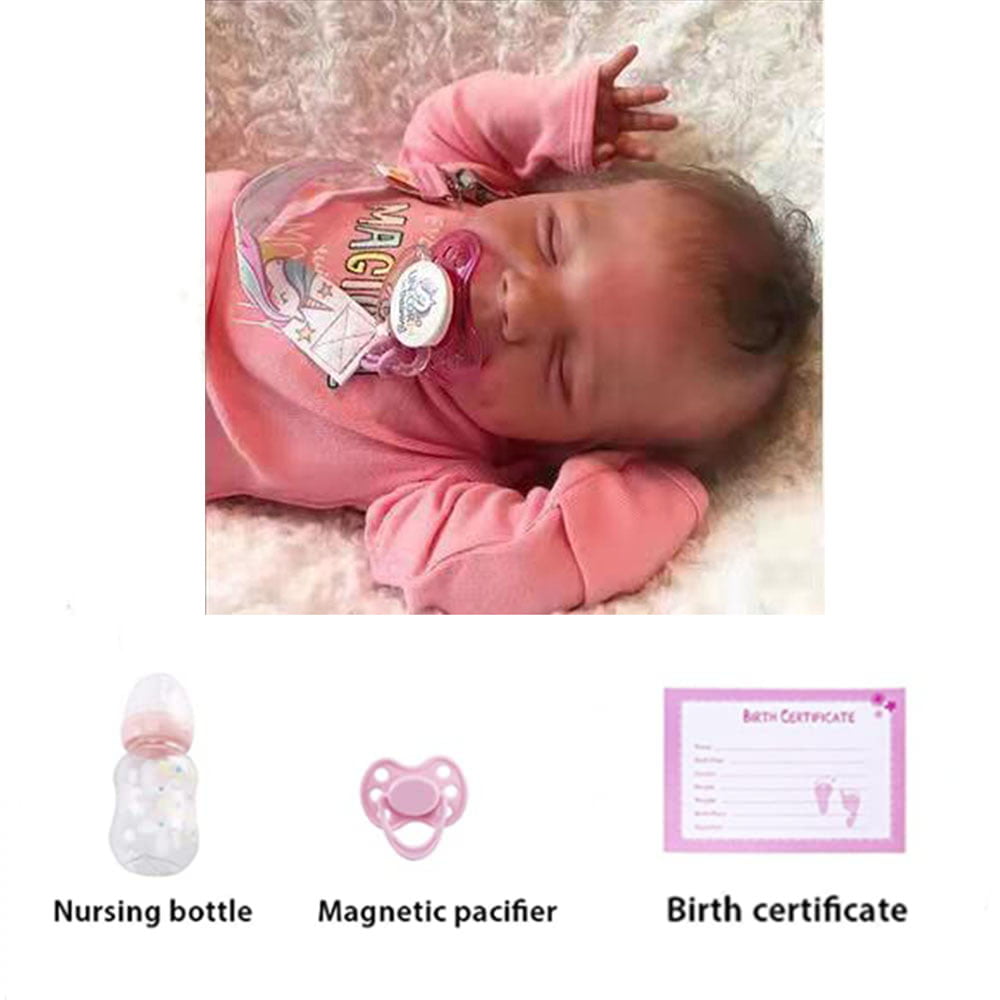 Reborn Baby Dolls, 18" Realistic Newborn Baby Dolls Girl with Soft Vinyl Silicone Full Body, Lifelike Sleeping Baby Dolls for Girls, Reborn Baby Doll Gift Set for 3+ Year Old Kids