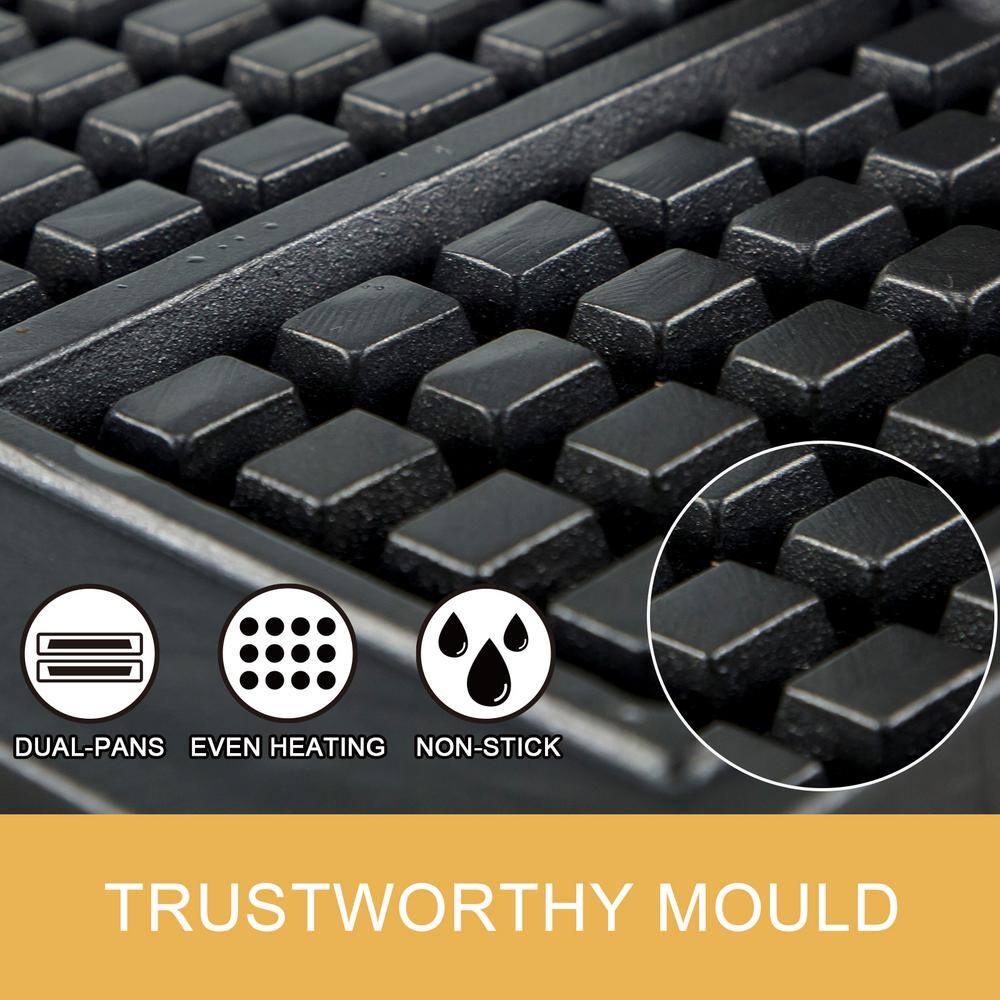 VEVOR 1750Watt Commercial Round Waffle Maker 4Waffle Stainless Steel Nonstick Electric Muffin Machine Belgian Waffle Maker