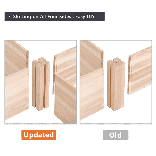 Easyfashion 97" x 25" x 11" Beige Fir and Wood Raised Garden Kit