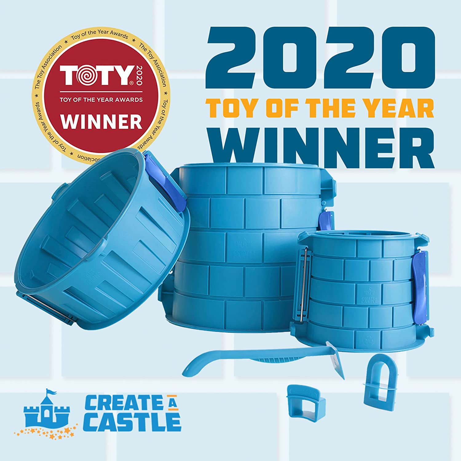 Create A Castle - Pro Tower Kit, Split Mold Sand Castle Construction, Plastic Beach Toy for Kids