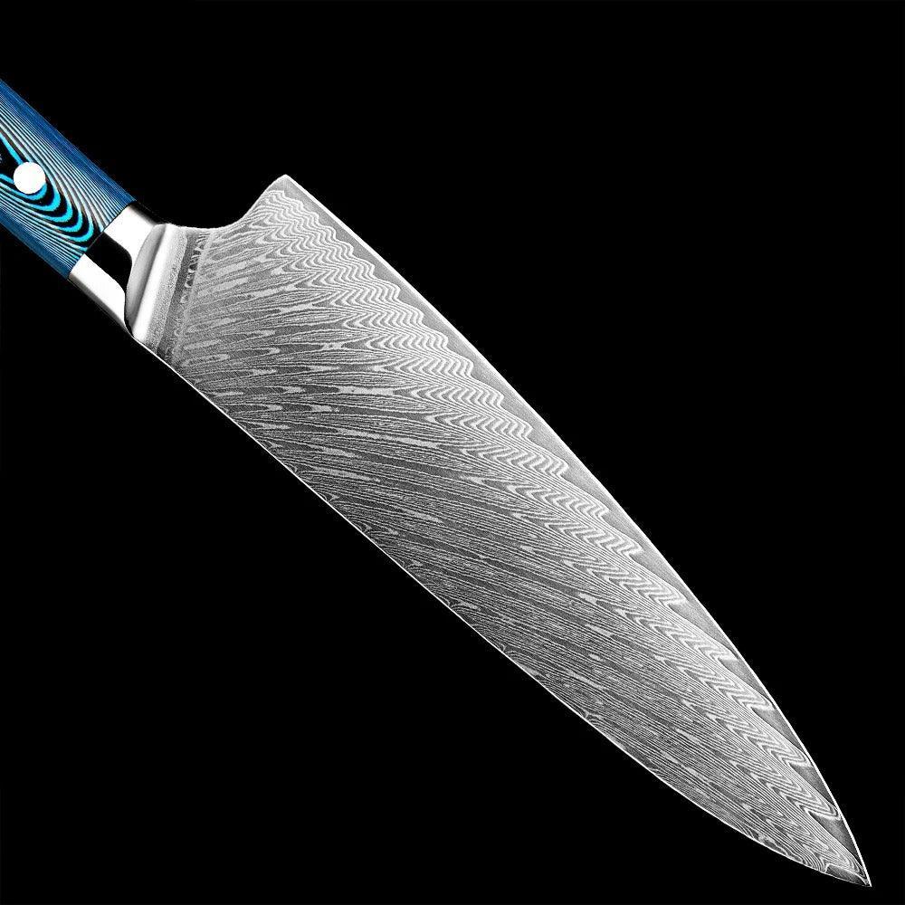 Faca Japonesa SuperSharp™ - Perfeição em Cada Corte com Aço Damasco!