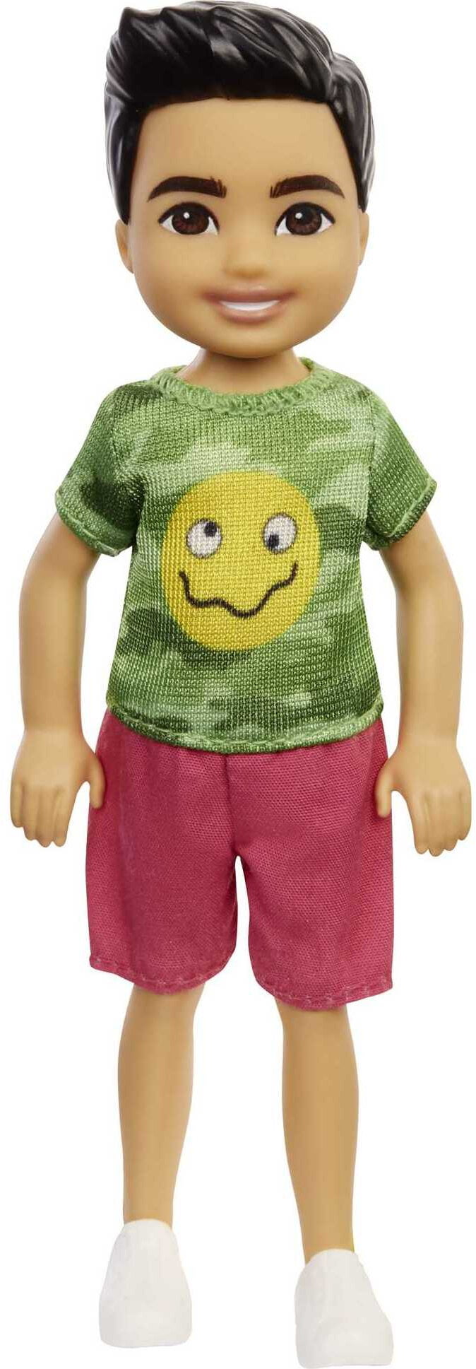 Barbie Chelsea Small Boy Doll with Black Hair in Pigtails & Brown Eyes in Removable Outfit