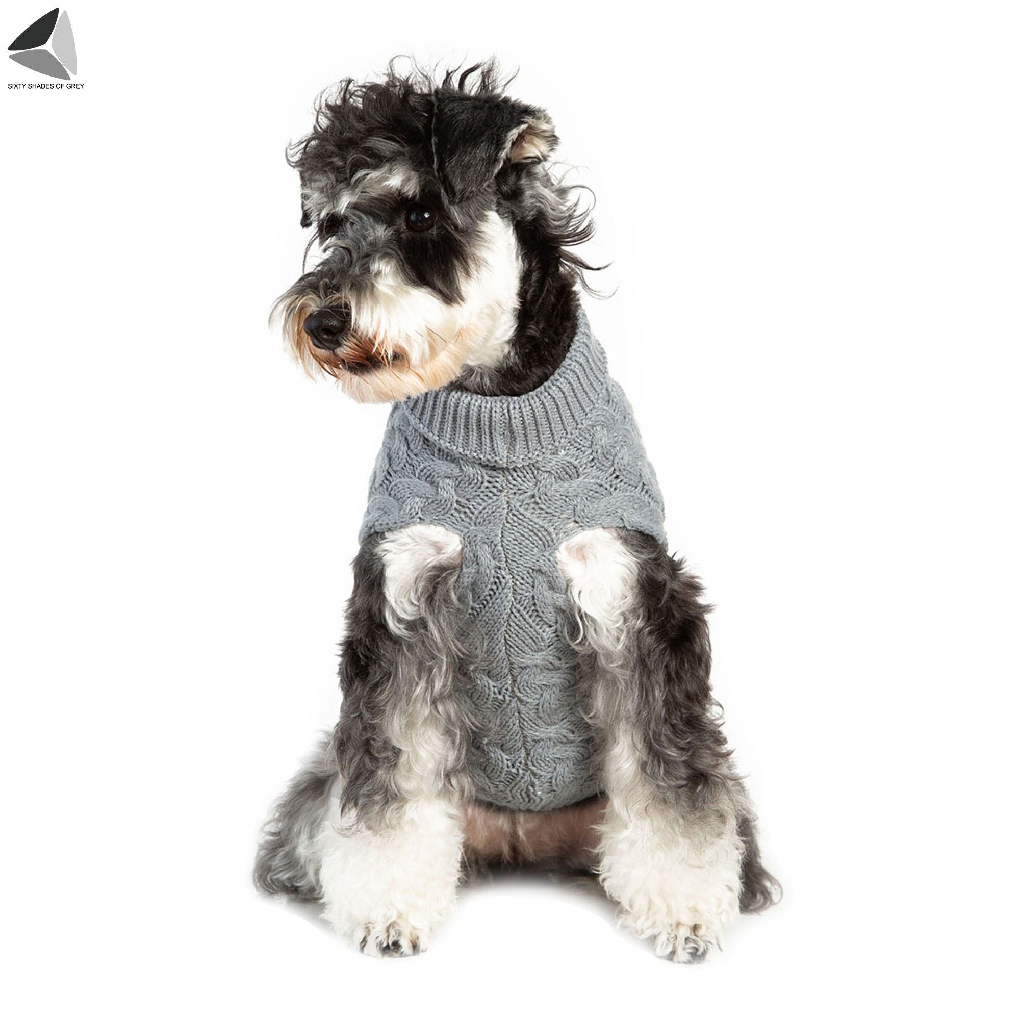 Sixtyshades Knit Dog Sweaters Winter Warm Pet Clothes Puppy Costume Apparel for Small Dogs Cats (L， Gray)