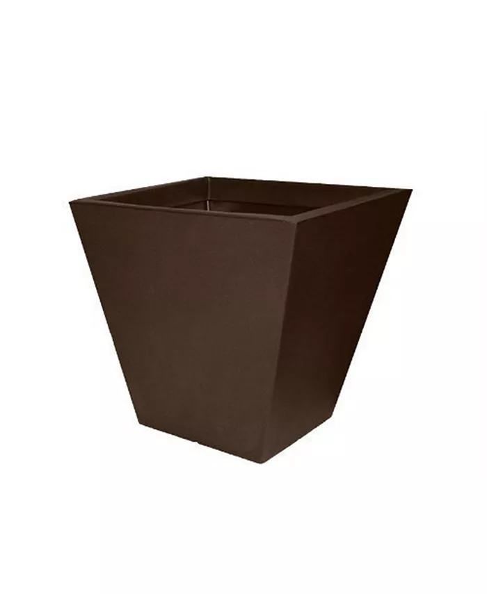 Tusco Products Cosmopolitan Square Garden Planter 18in Espresso
