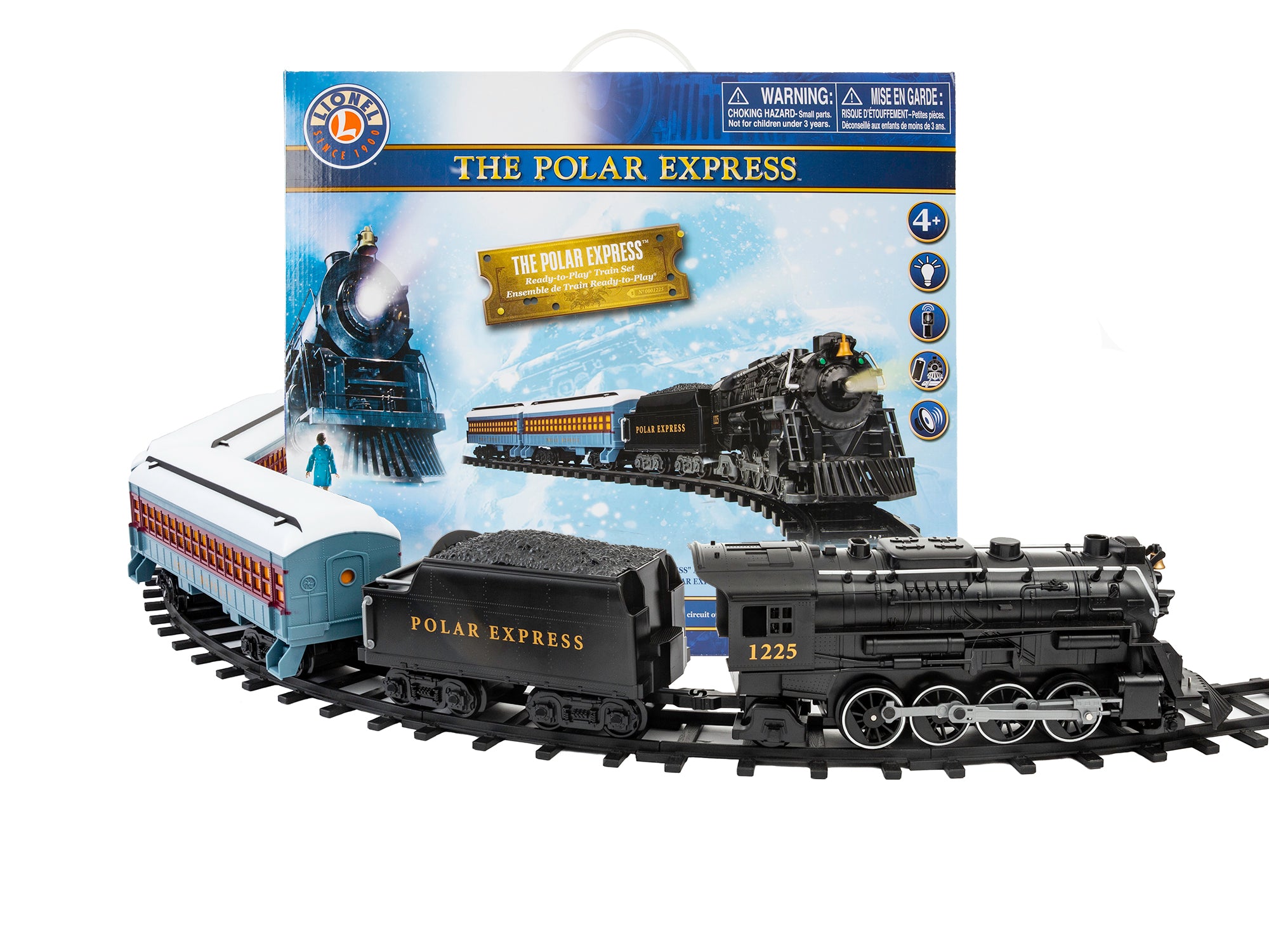 Lionel All Occasion Large Scale The Polar Express with Remote Battery Powered Model Train Set， 37 Pieces
