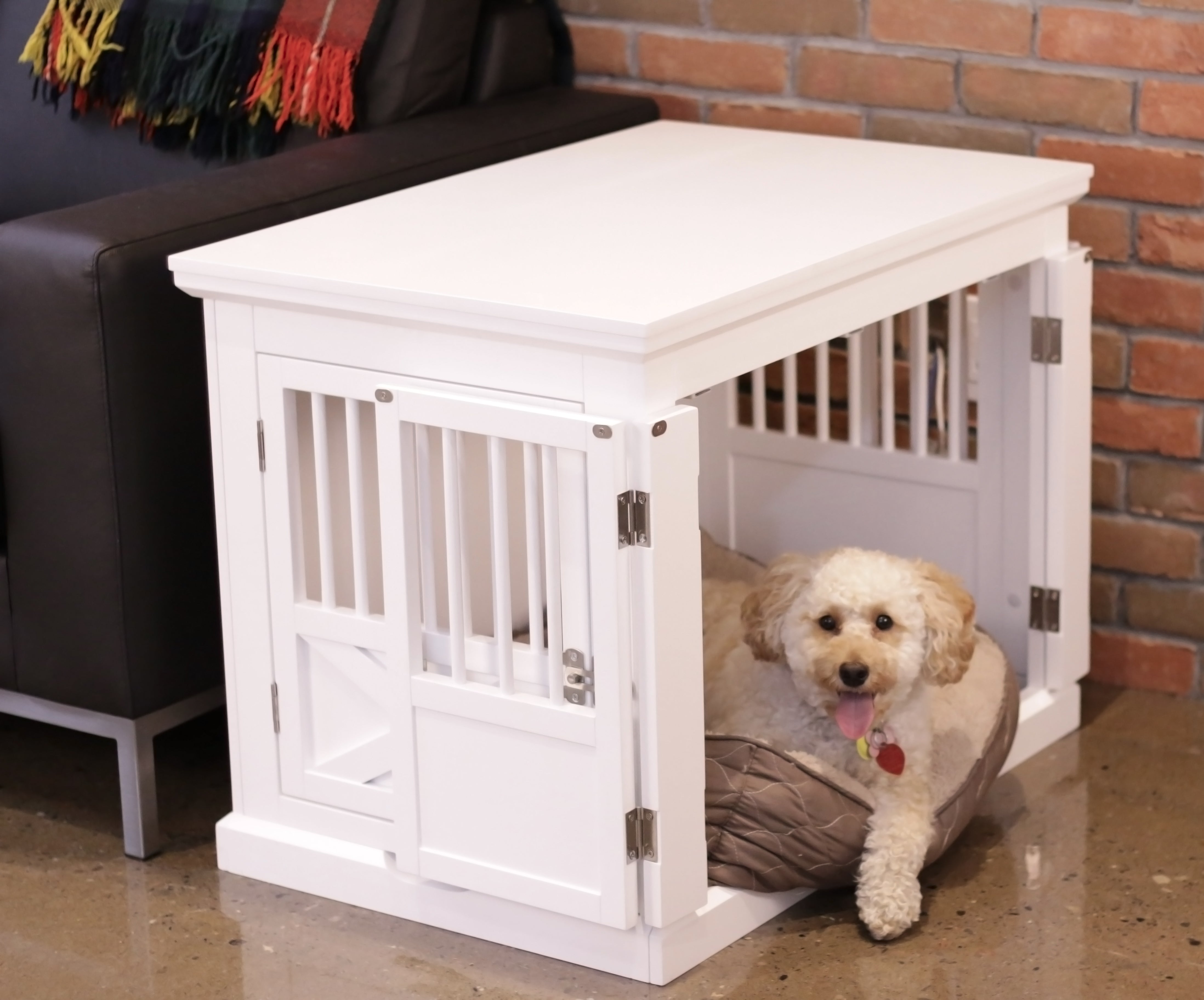 Zoovilla Fairview Triple Door Crate， Large， White