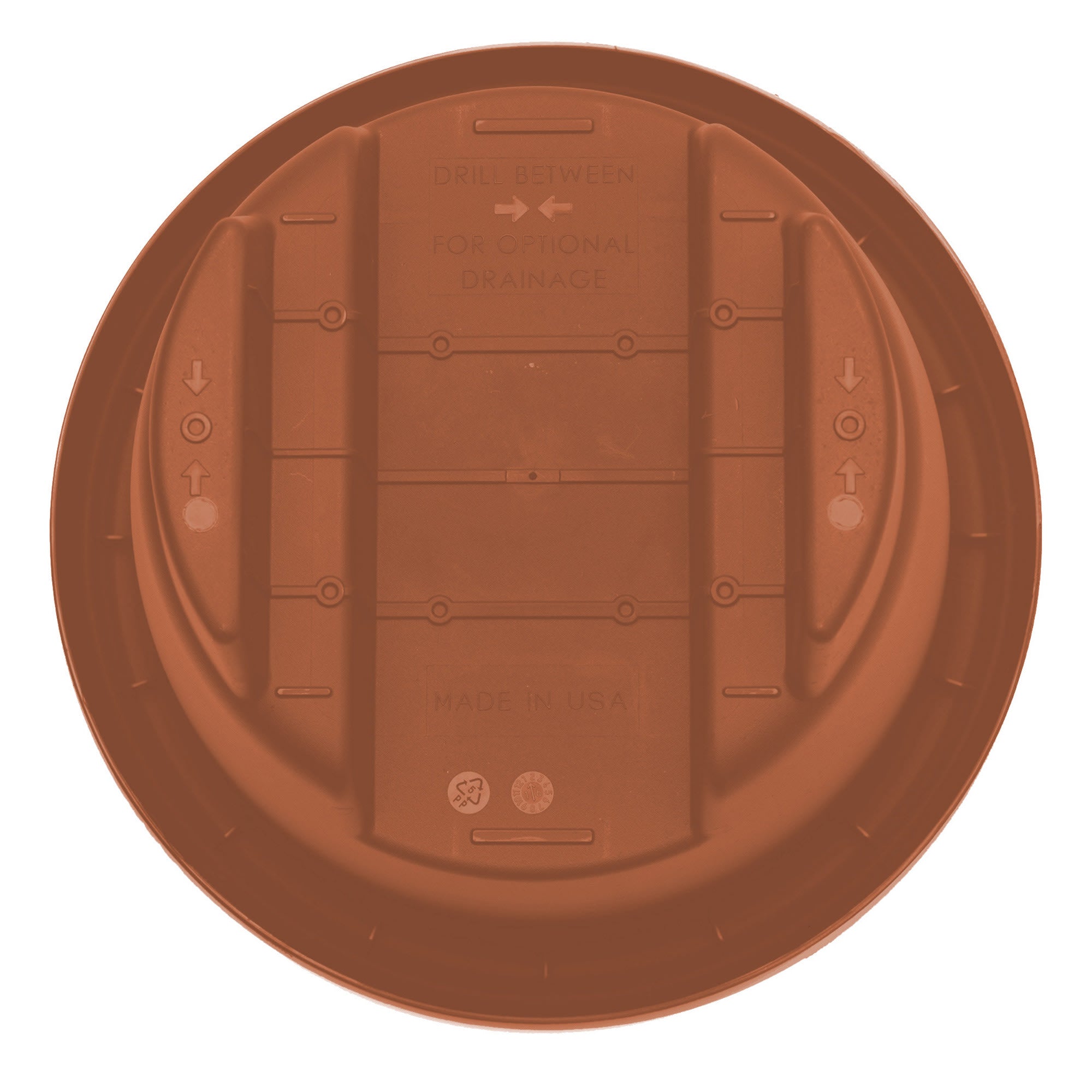 Bloem Modica Deck Rail Round Planter: 12" - Terra Cotta - Matte Finish, Fits Rail Sizes 3"-3.75", Durable Resin Pot, For Indoor and Outdoor Use, Gardening, 2 Gallon Capacity