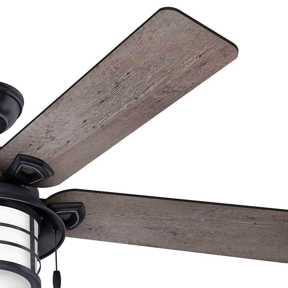Hunter Key Biscayne 54 in IndoorOutdoor Weathered Zinc Gray Ceiling Fan with Light Kit