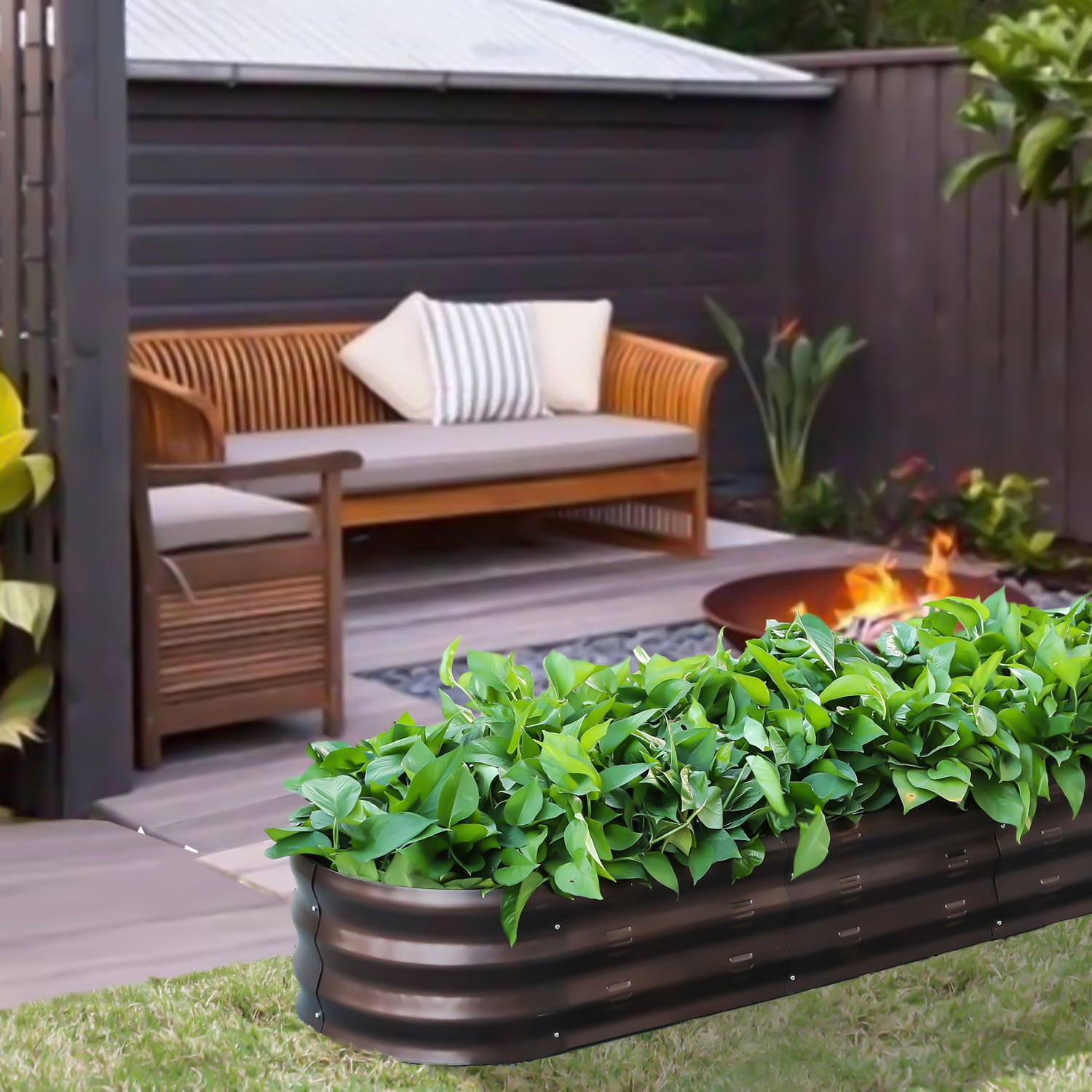 Metal Oval Garden Bed