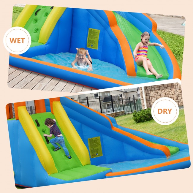 Inflatable Water Slide Mighty Bounce House Castle Moonwalk Jumper without Blower 13' x 9.8' x 8.2'