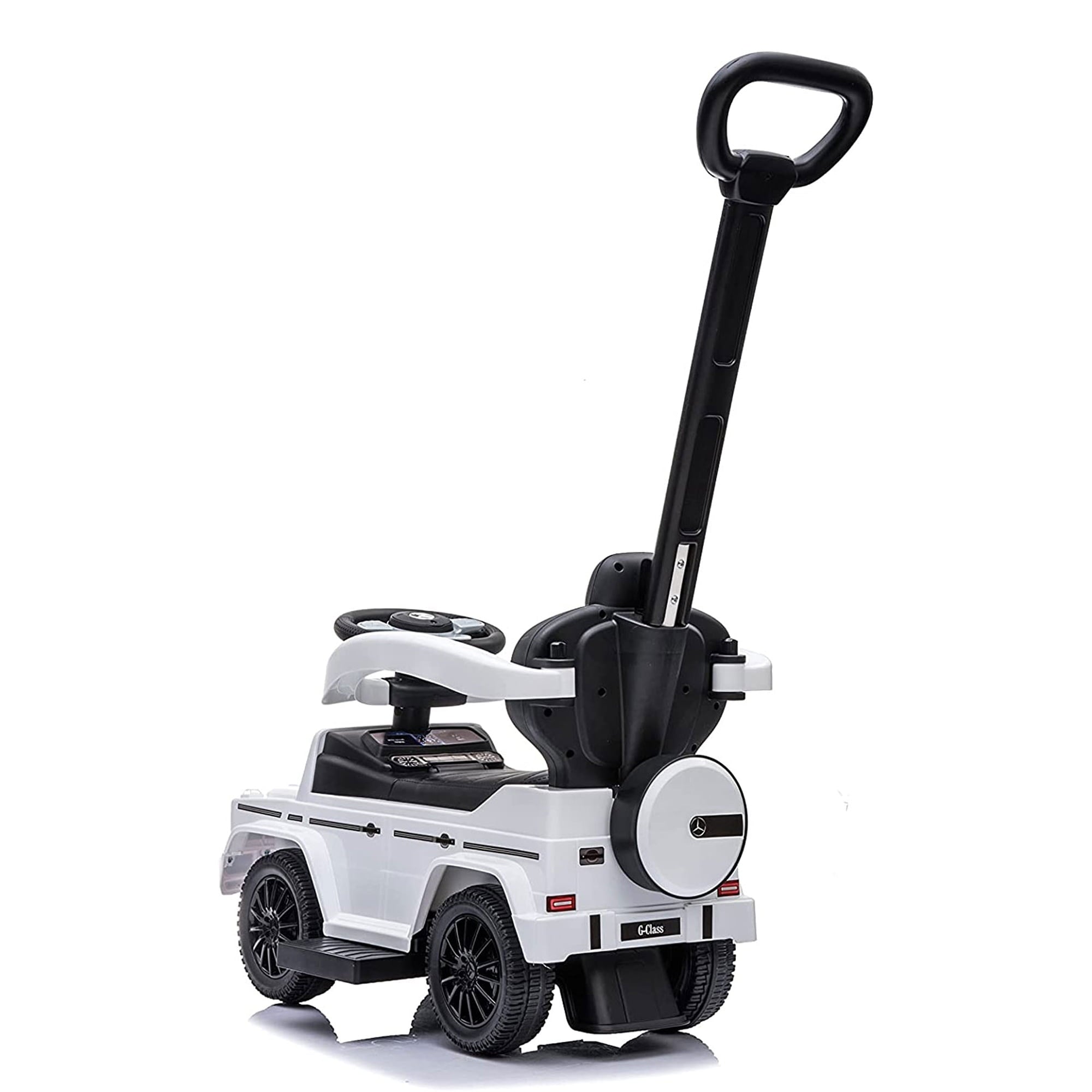 Best Ride On Cars Kids Stroller Mercedes G-Wagon 3 in 1 Push Car， White