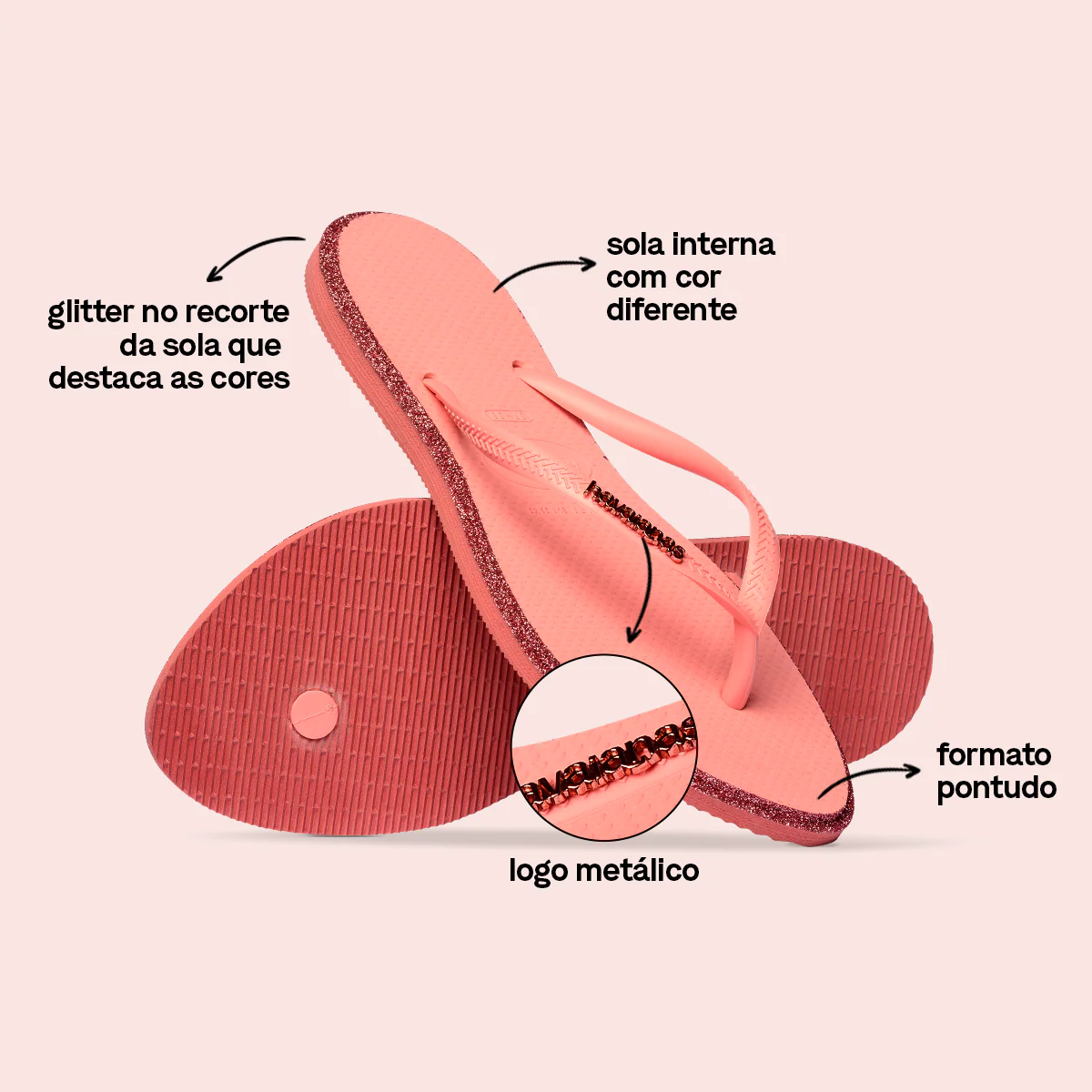 Chinelo Havaianas Slim Point Glitter