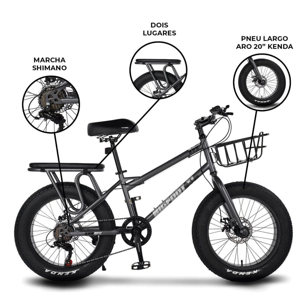 Bicicleta Elétrica Bigfoot T1 750W 48V Two Dogs