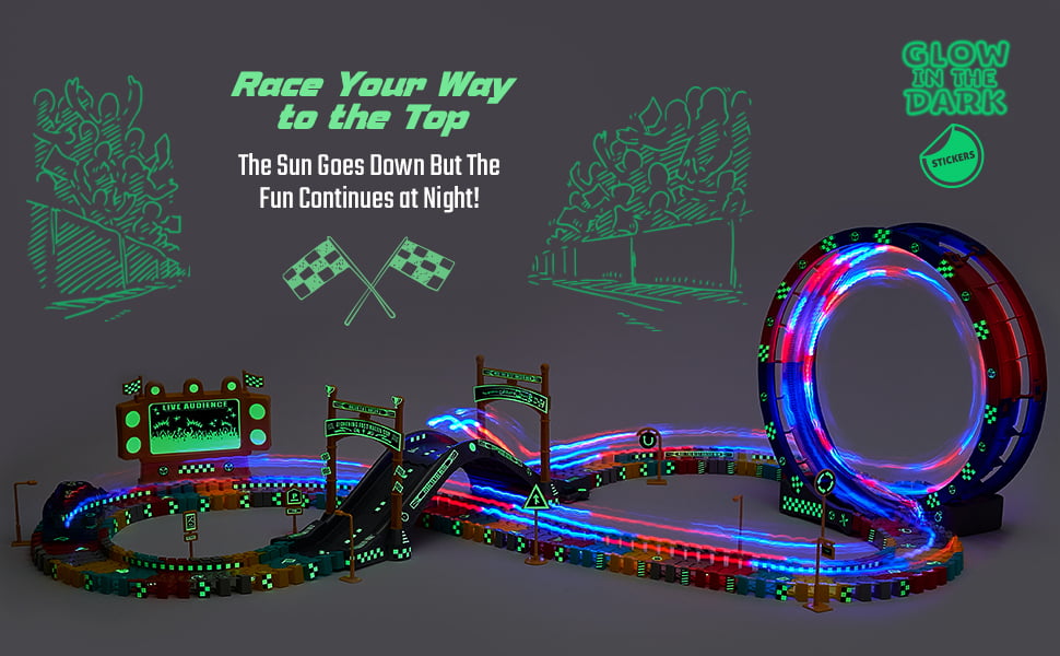 JitteryGit STEM Race Car Track Toy for Kids | Amazing Gift for Boys Girls Toddlers Ages 3 4 5 6 7