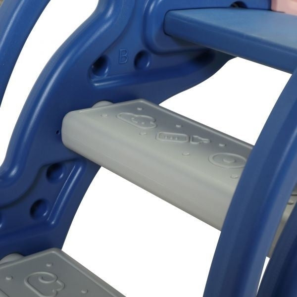 3 in 1 Kids Climber and Slide， Toddler Play Set with Basketball Hoop and Ball， Indoor Outdoor Freestanding Slide for