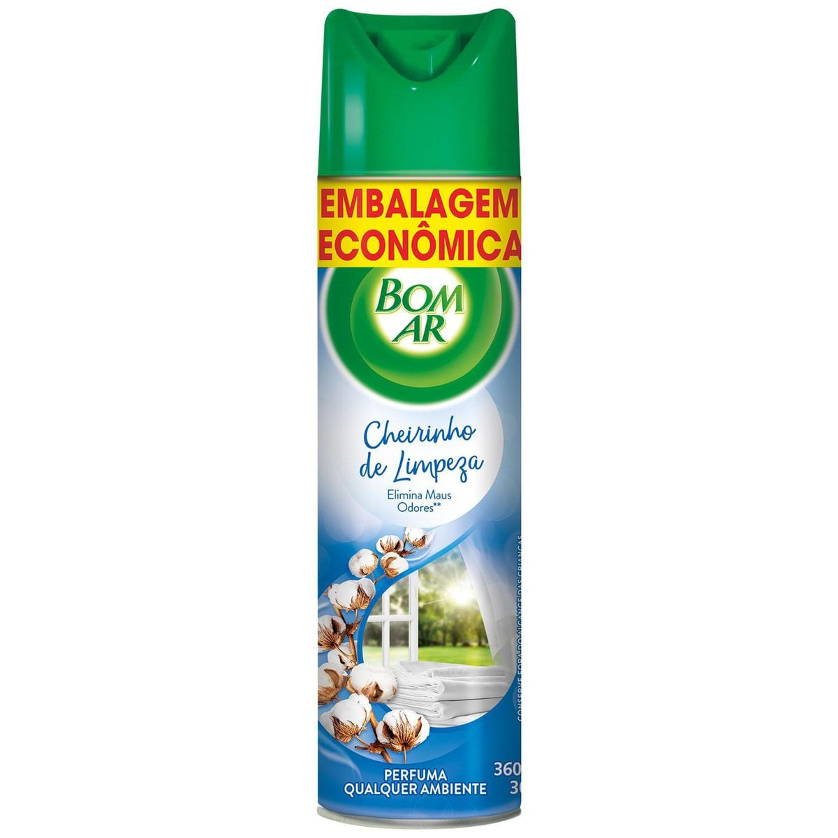 Aromatizador Bom Ar Aerossol Flor de Algodao 360ml Embalagem Economica