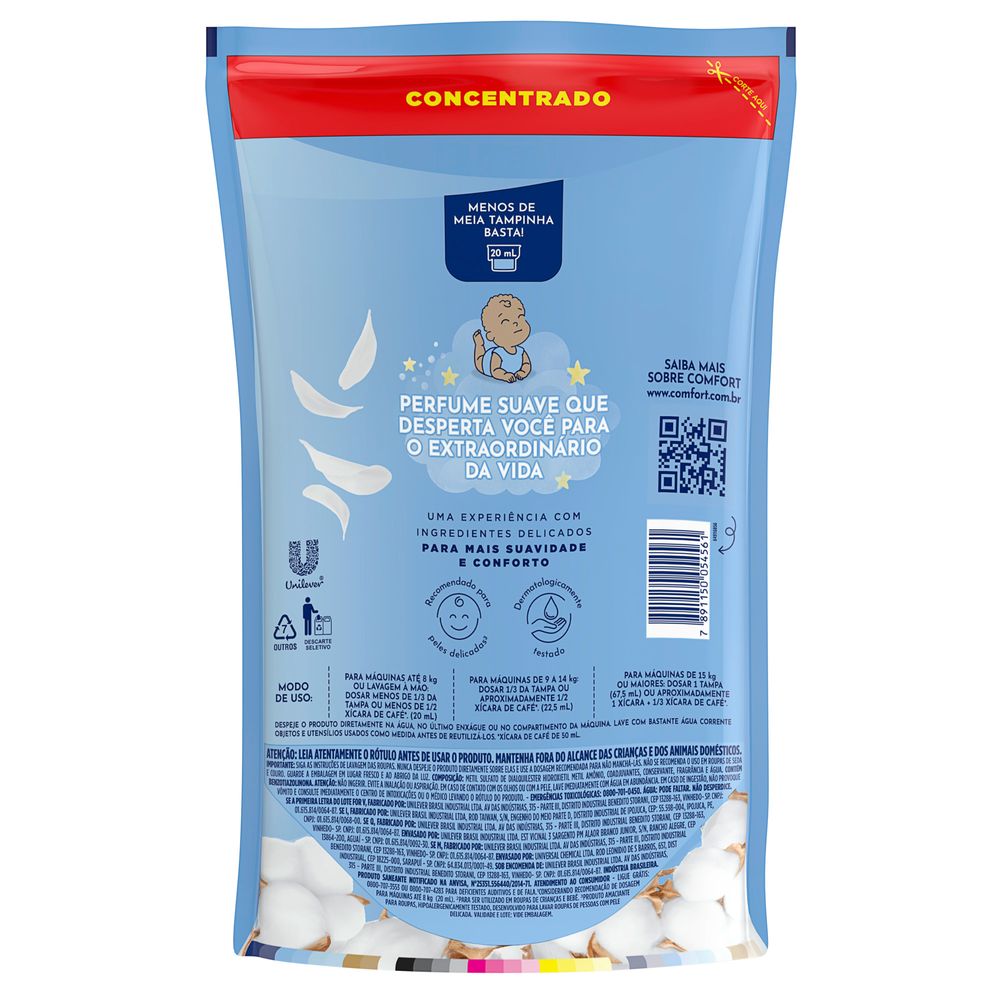 Amaciante Concentrado Comfort Puro Cuidado Refil 900ml