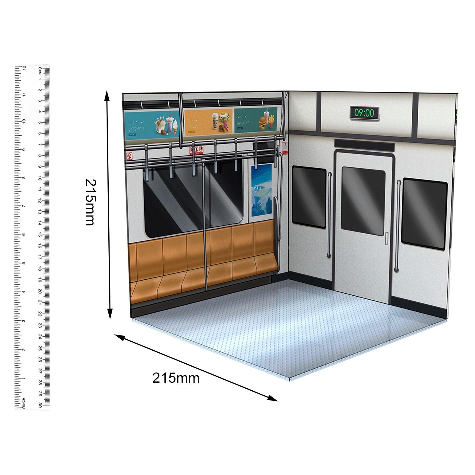 1/12 Scale Backdrop Decoration Storage Layout Organizer Display Stand Background for 1:12 Figures Dolls Storage and Display Metro