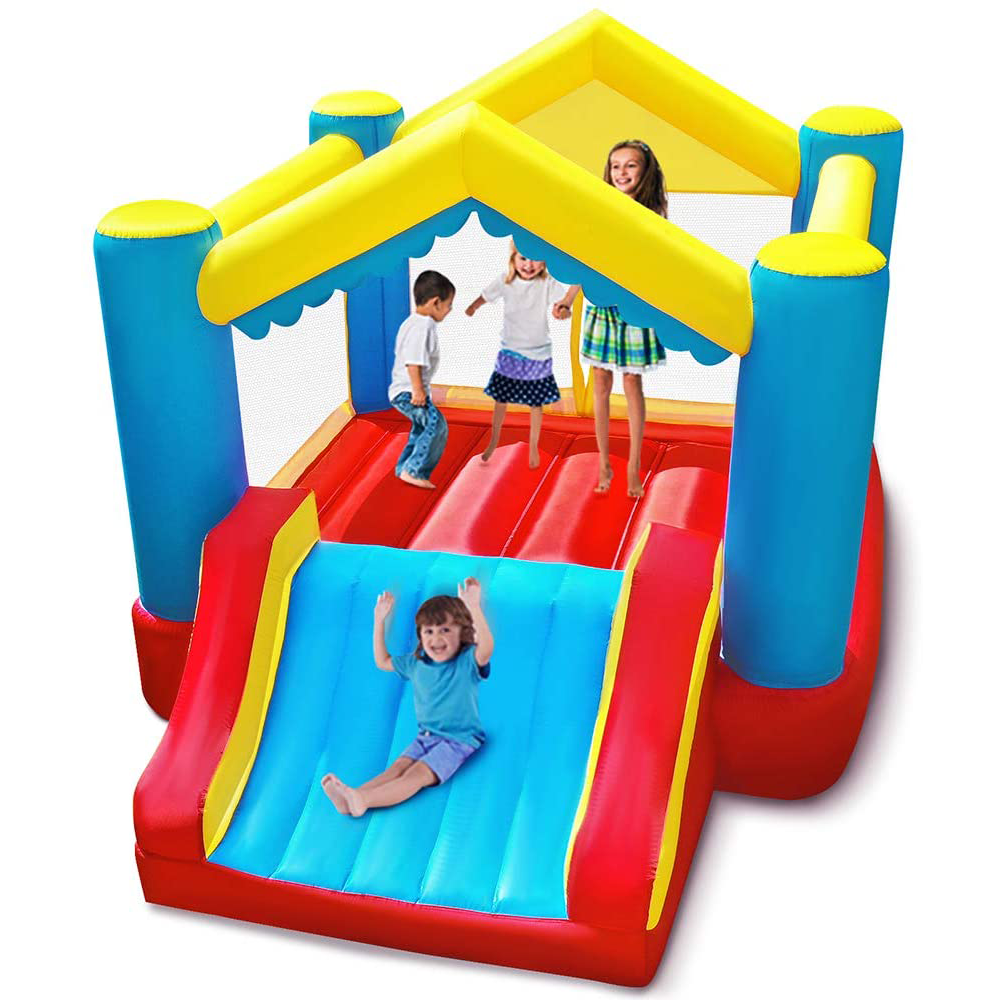 YARD Inflatable Kids Bounce House 11x9x8ft with Slide and Blower， Indoor Inflatable Bouncer Jumping House