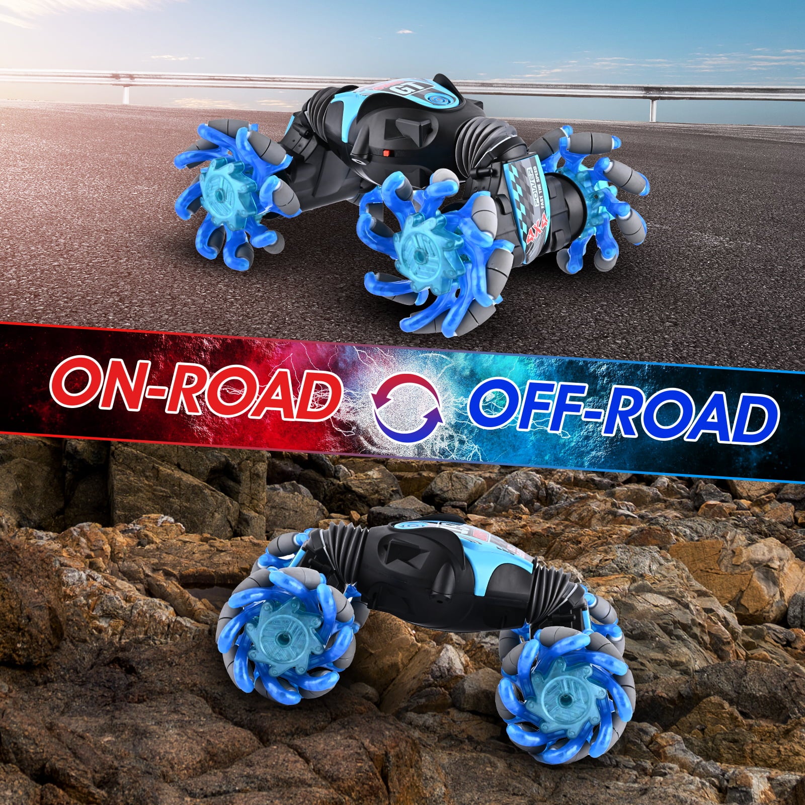 100FIXEO Gesture Sensing Drift Stunt Remote Control Car， 4WD 2.4GHZ， Toys Gift for 7-12 Boys