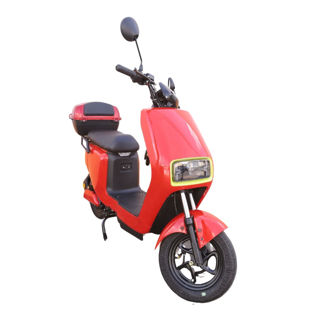 Bicicleta Elétrica Wasp 800w S/ Pedal Sem Cnh Moto Scooter - Cor: Vermelho Com baú