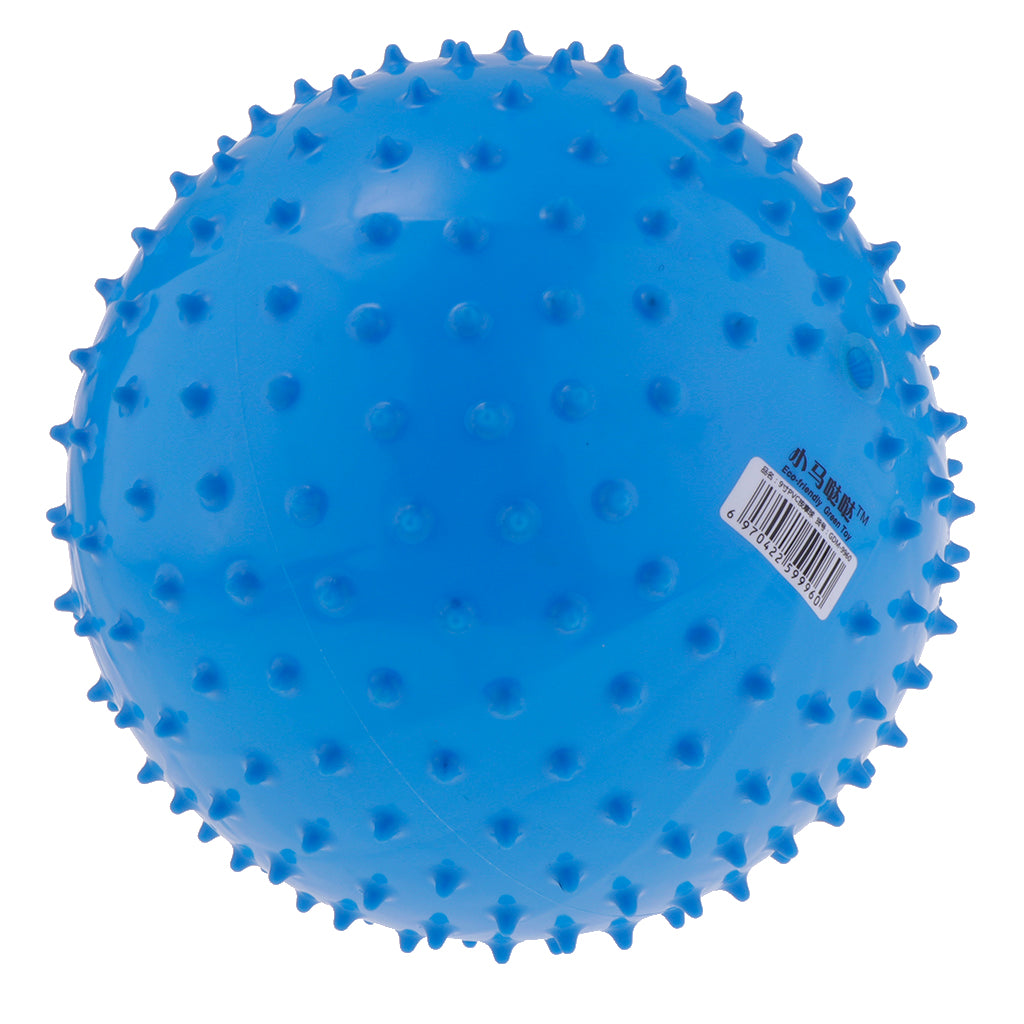 9 Inch Kids Knobby Spiky Sensory Ball for Yoga Massage Blue