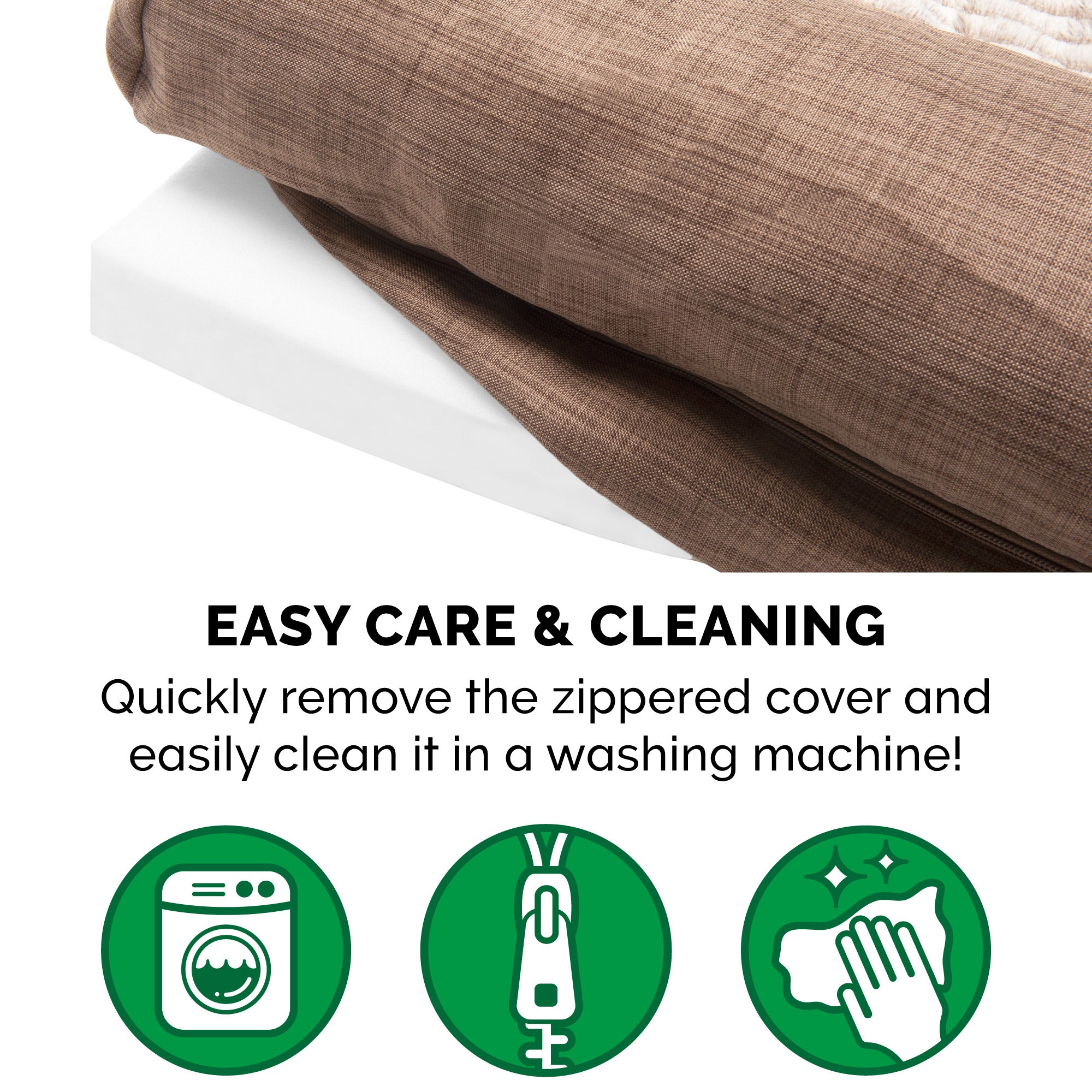 FurHaven Pet Products | Orthopedic Luxe Fur and Performance Linen Sofa-Style Couch Pet Bed for Dogs and Cats， Woodsmoke， Jumbo Plus