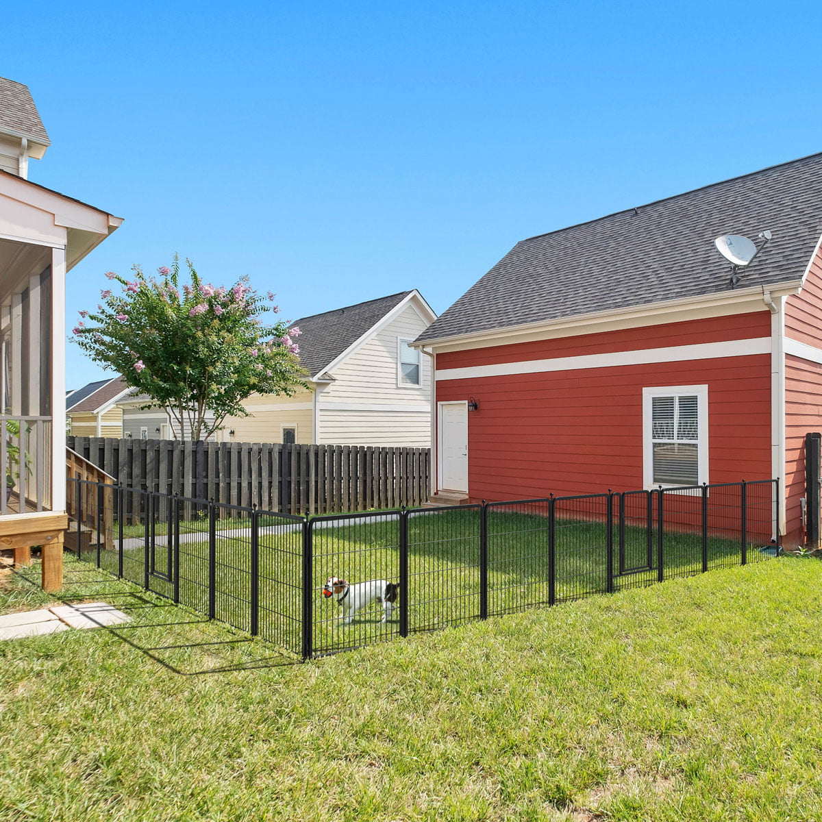 FXW 32Inch 16 Panel Heavy Duty Pet Playpen Dog Exercise Pen Cat Fence with Door Puppy Rabbits Portable Play Pen，Outdoor and Indoor Playpen Pen for Yard， Camping， RV