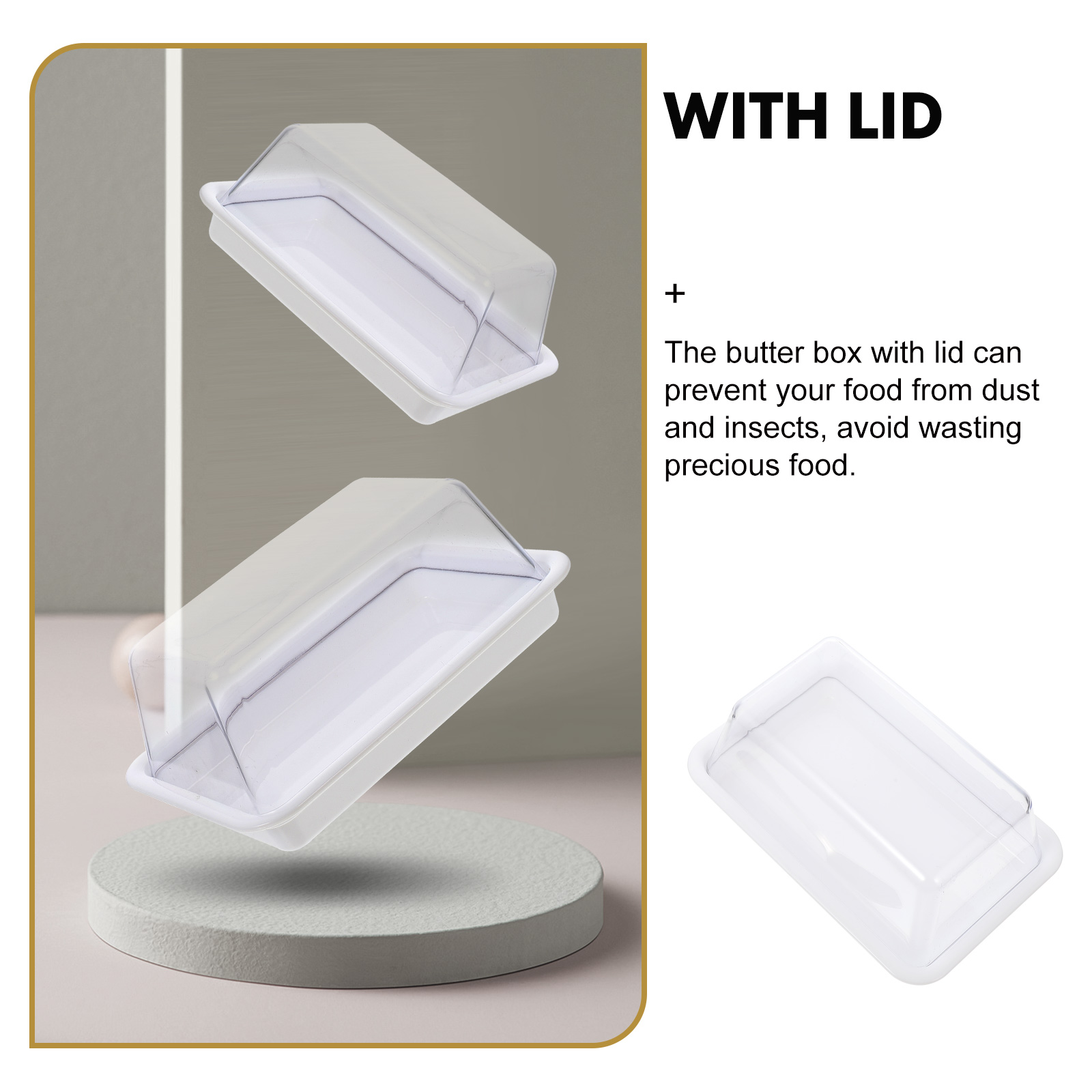 Nuolux Butter Dish Plate Cheese Cake Keeper Serving Covered Holderstoragebox Plate Dish Bowls Container Snack Platter Salad