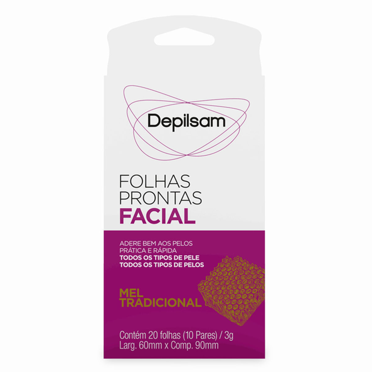 Folhas para Depilacao Tradicional Facial Mel Depilsam 20 Unidades